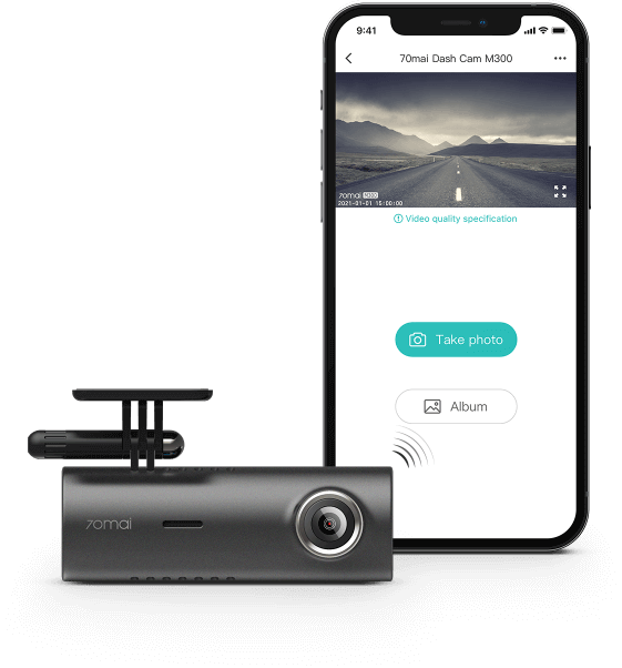 70mai Dash Cam M300, 1296P QHD, cámara inteligente WiFi integrada para  tablero de automóviles, FOV gran angular de 140°, WDR, visión nocturna